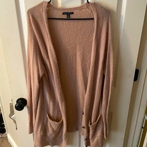 American Eagle Pink Fuzzy Cardigan | X-LARGE
